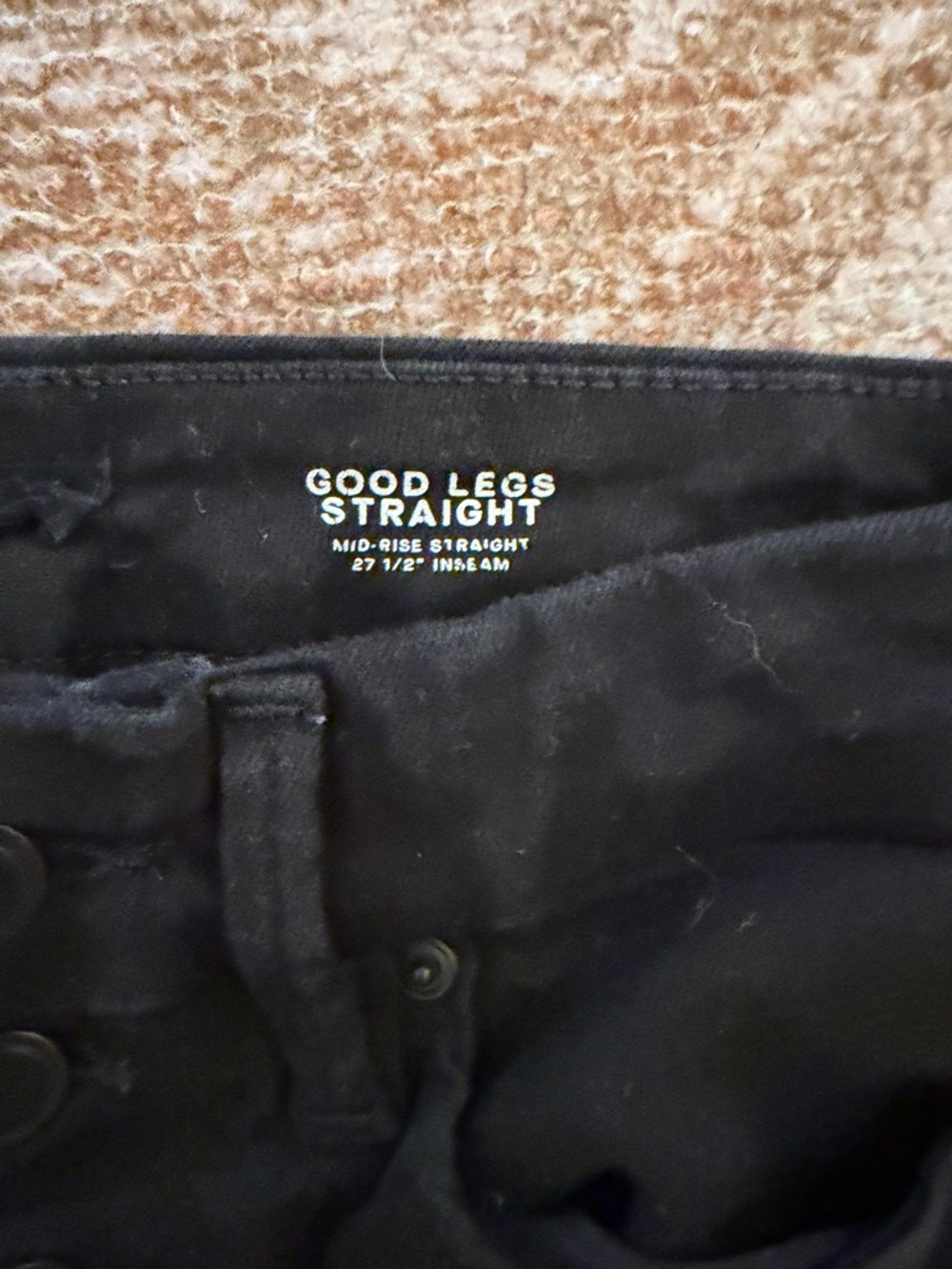 Good American Good Legs Straight Black Ankle Jeans with Button Fly - Picture 2 of 7